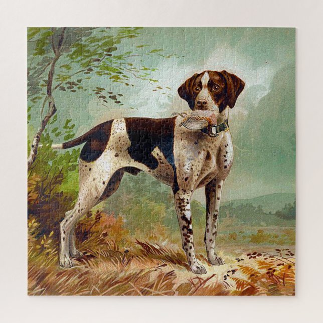 Puzzle Chien de chasse avec oiseau dans la bouche (Vertical)