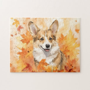 Puzzle Chien de Corgi mou/Automne/Automne/Automne