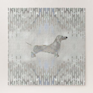 Puzzle Chien de Dachshund - silhouette de perle de Doxie