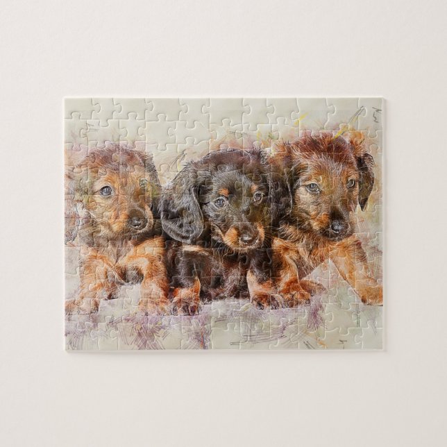 Puzzle Chien de Dachshund Wiener (Horizontal)