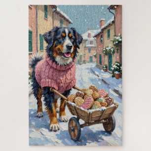 Puzzle Chien de montagne bernois livrant un cookie de la