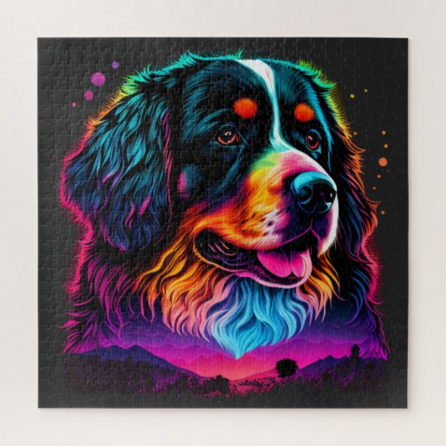 Puzzle Chien de Montagne bernois lumineux et magnifique (Vertical)