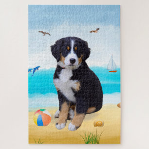 Puzzle Chien de montagne bernois sur la plage