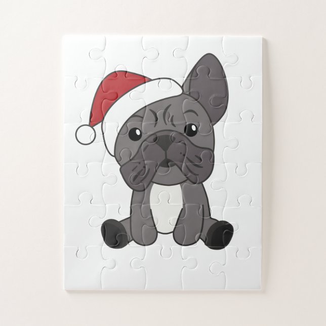 Puzzle Chien de Noël Animaux d'hiver de neige (Vertical)