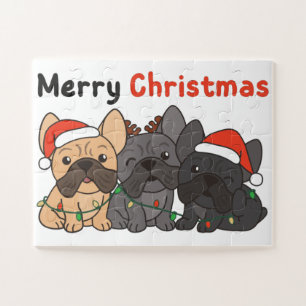 Puzzle Chien de Noël français Animaux de Noël Chiens mign