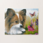 Chien de Papillon du chien 123 avec des papillons