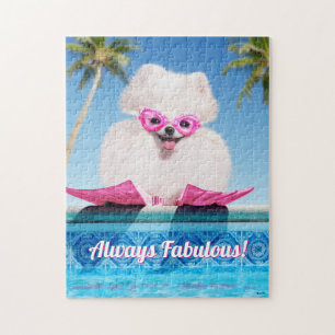 Puzzle Chien De Piscine En Palmes