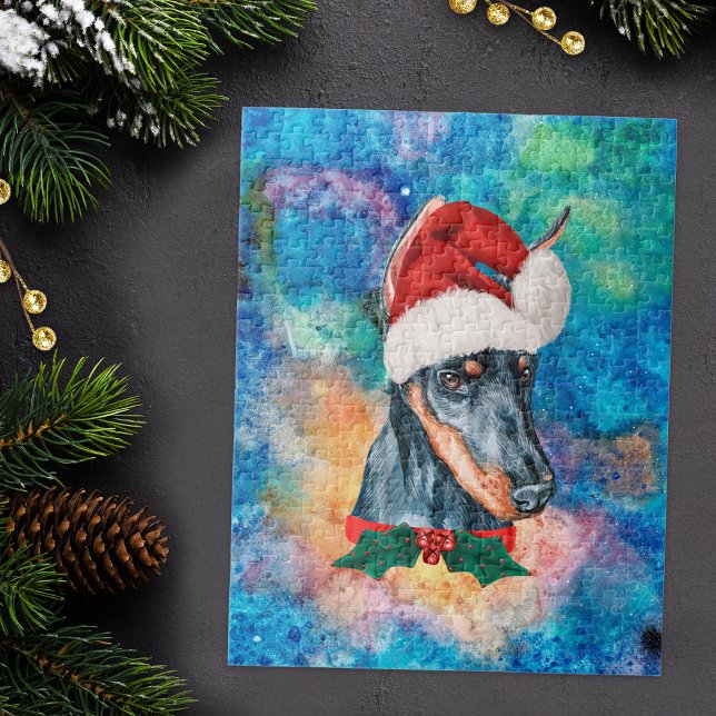Puzzle Chien de race Doberman Noël (Créateur téléchargé)