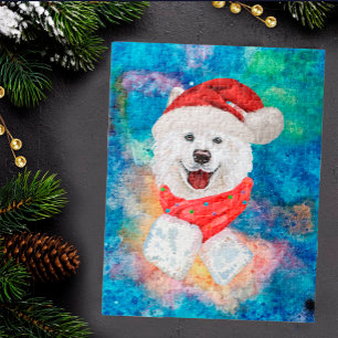 Puzzle Chien de race Samoyède Noël