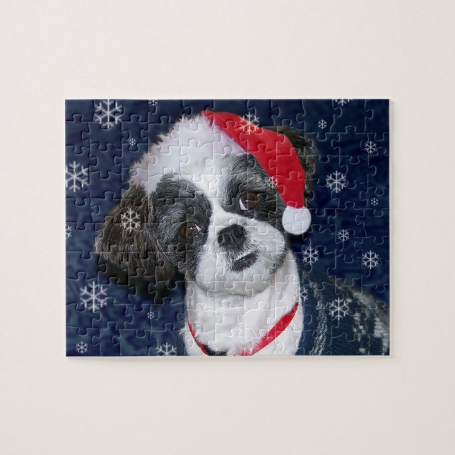 Puzzle Chien de Shih Tzu de Noël (Horizontal)