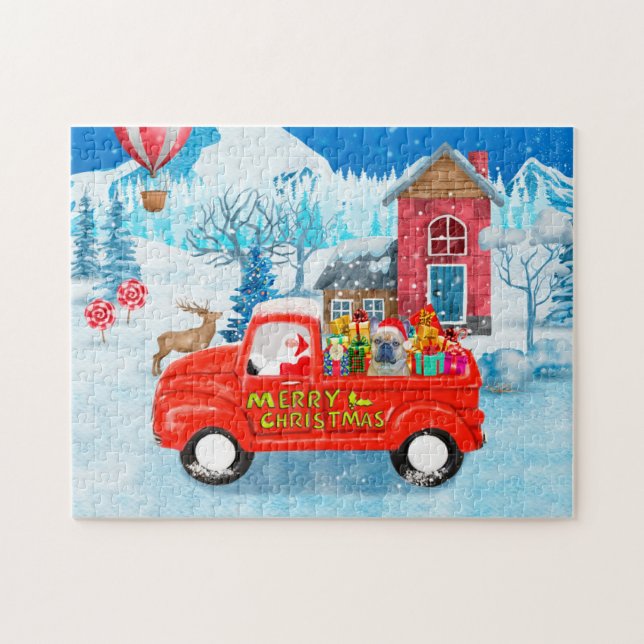 Puzzle Chien de taule français en livraison de Noël Camio (Horizontal)