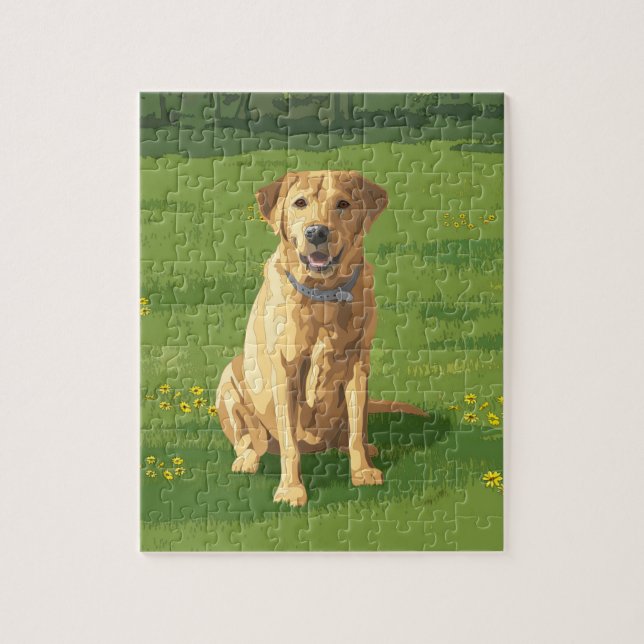 Puzzle Chien de trieur du Labrador jaune (Vertical)