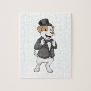Puzzle Chien en chambre avec ruban