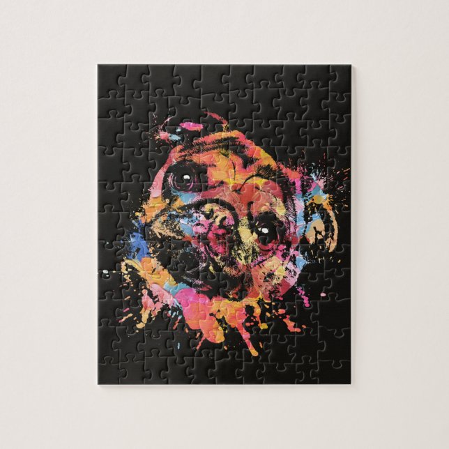 Puzzle Chien en pastel de carlin de peinture (Vertical)