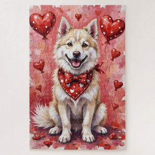 Puzzle Chien Esquimau Américain de la Saint-Valentin avec
