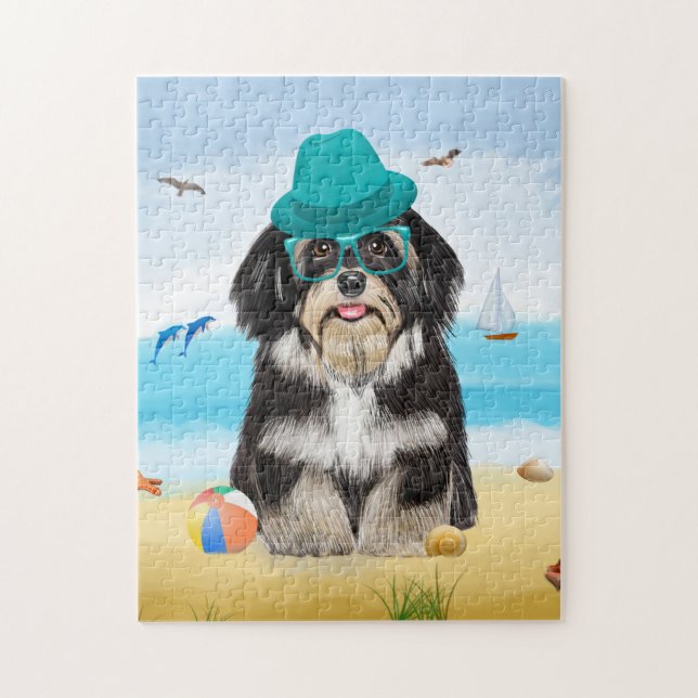 Puzzle Chien Havanais sur la plage (Vertical)