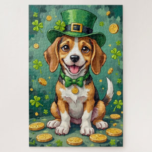Puzzle Chien heureux de la Saint-Patrick Beagle
