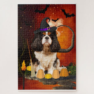 Puzzle Chien roi Halloween Cavalier