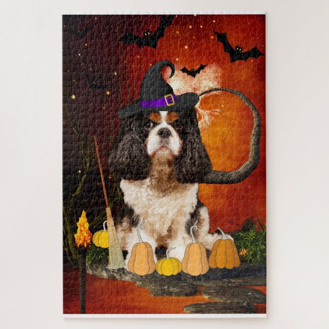 Puzzle Chien roi Halloween Cavalier (Vertical)