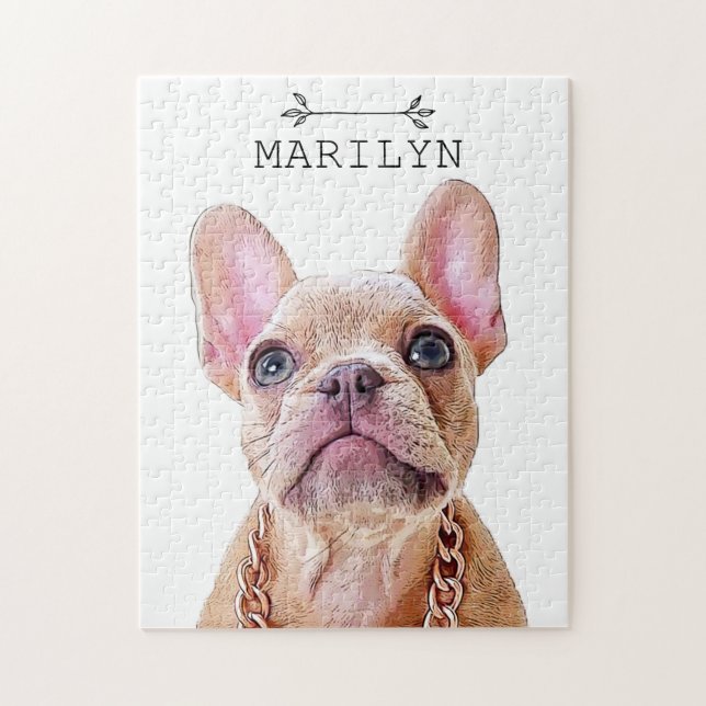 Puzzle Chien-taureau français personnalisé | Cute Frenchi (Vertical)