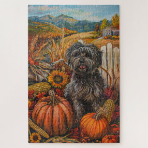 Puzzle Chien Tibétain Terrier Moisson d'automne Thanksgiv