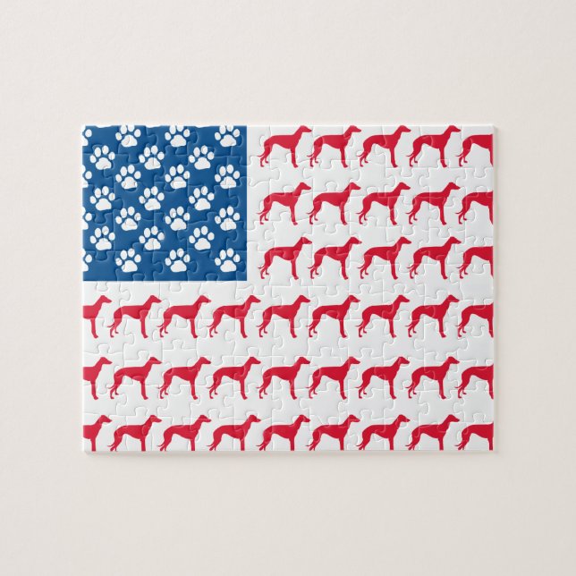 Puzzle Chien vert patriotique (Horizontal)