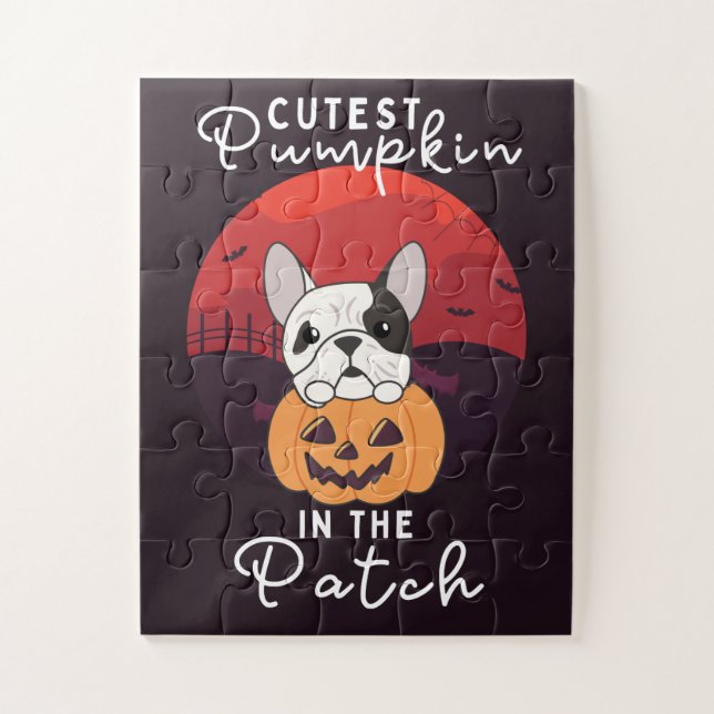 Puzzle Chiens Citrouilles Bulldog Citrouille Cutest Dans  (Vertical)