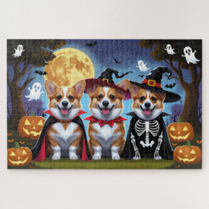 Puzzle Chiens Corgi Citrouille Halloween Drôle
