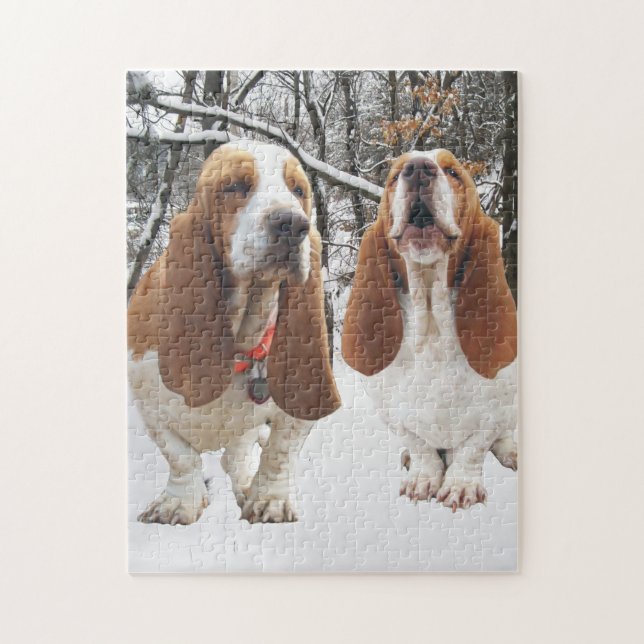 Puzzle Chiens de basset dans les bois (Vertical)