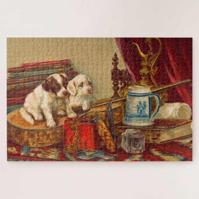 Puzzle Chiens de chiot victorien imprimés (Horizontal)