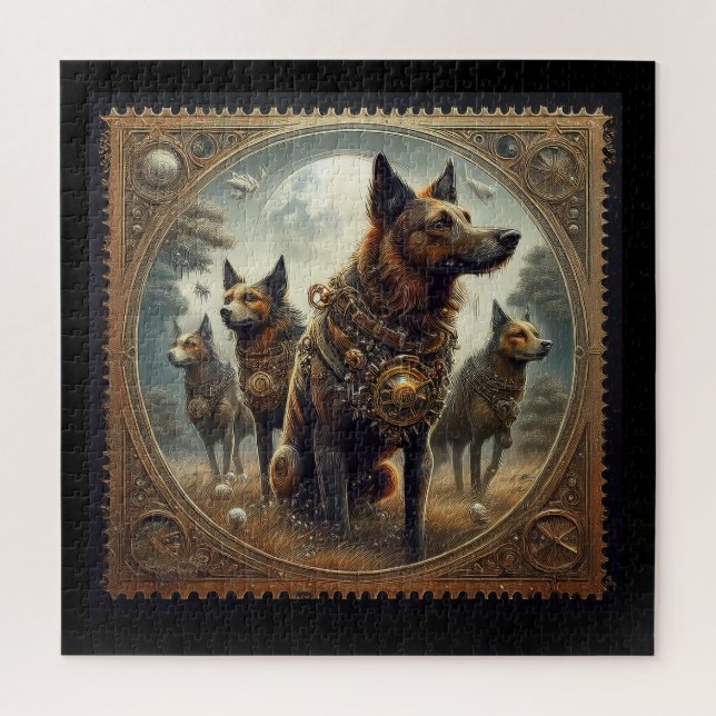 Puzzle Chiens De Steampunk À La Chasse (Vertical)