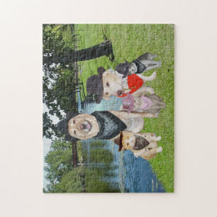 Puzzle Chiens et chats dans des casquettes de cowboy