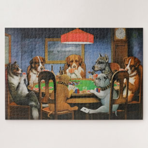 Puzzle Chiens jouant au poker par Cassius Marcellus Cooli