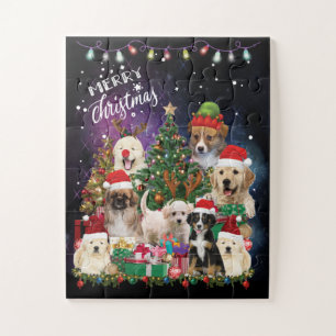 Puzzle Chiens Joyeux Noël Lumière