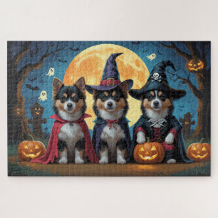 Puzzle Chiens lapons finlandais Citrouille Halloween drôl
