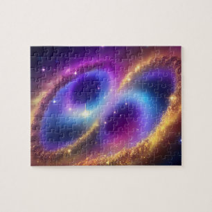 Puzzle Chiffre de violet cosmique huit en Galaxie en temp