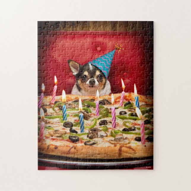 Puzzle Chihuahua Anniversaire Pizza Pie (Vertical)