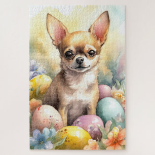 Puzzle Chihuahua avec les oeufs de Pâques vacances