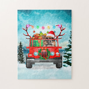 Puzzle Chihuahua chien avec cadeaux de Noël