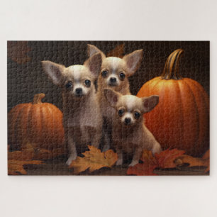 Puzzle Chihuahua chiot Automne Délice Citrouille 