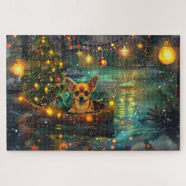 Puzzle Chihuahua Christmas Festive Voyage (Horizontal)
