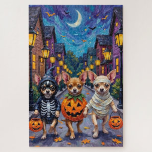 Puzzle Chihuahua faisant Trick-or-Treat dans des costumes
