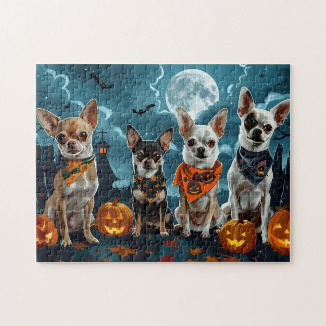 Puzzle Chihuahua Halloween Éffrayant (Horizontal)