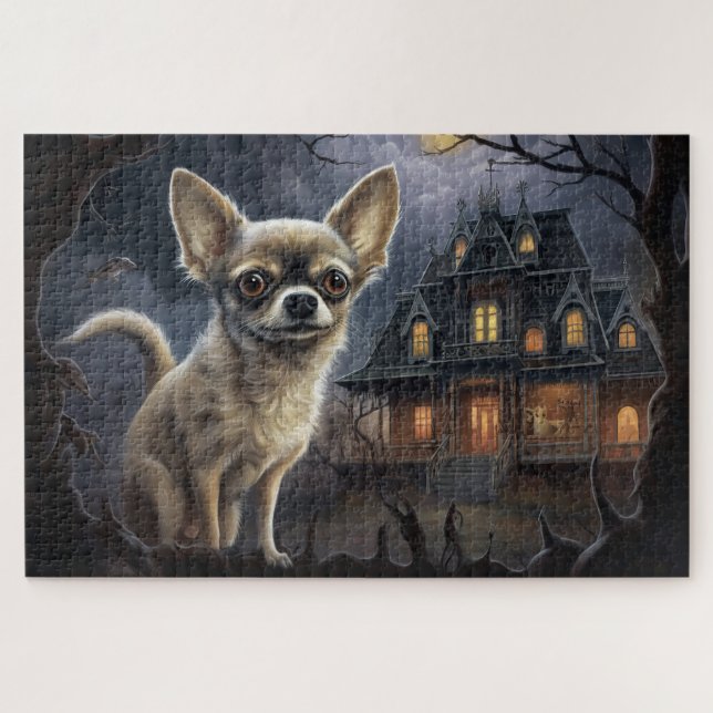 Puzzle chihuahua Halloween Scary  (Horizontal)