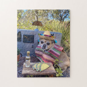 Puzzle Chihuahua portant des tacos de sombrero