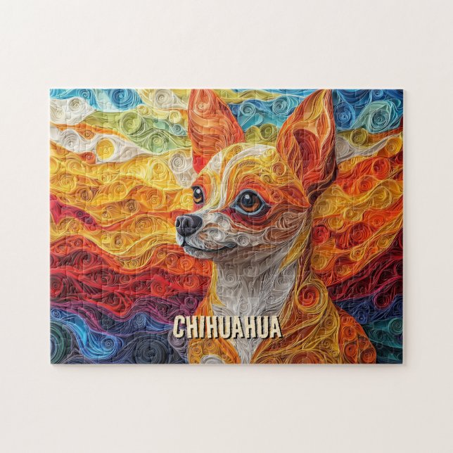 Puzzle Chihuahua Quart Portrait de Chien (Horizontal)
