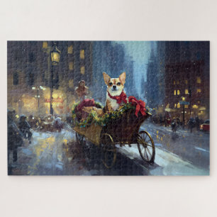Puzzle Chihuahua Saison des Fêtes de Noël