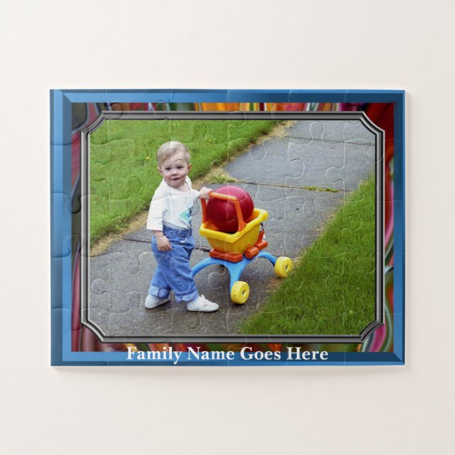 Puzzle Child or Family Photo with Name (Horizontal)