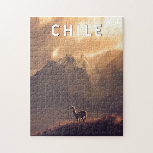 Puzzle Chile Illustration Travel Art Vintage (Vertical)
