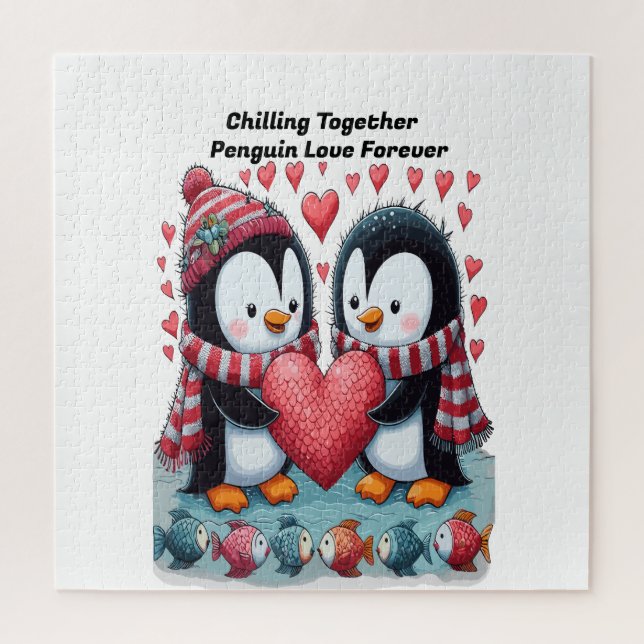 Puzzle Chilling Together : Penguin Love Forever Sticker (Vertical)